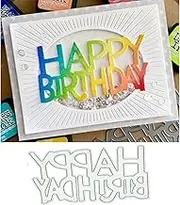 Happy Birthday Letter Metal Die Cuts,Word Birthday Party Invitation Cutting Dies Cut Stencils DIY Scrapbooking Album Decorative Embossing Paper Dies for Card Making