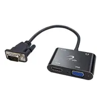 在飛比找蝦皮商城優惠-VGA轉HDMI+VGA 高清2K影音 延伸+同步 (PC-