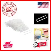 Plastic Household Teeth Cleaning Tool Curved Hook Toothpicks White 150 Pcs