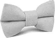 [OTAA] Mystic Silver Linen Kids Bow Tie Silver 100% Linen Mystic Silver Linen Kids Bow Tie