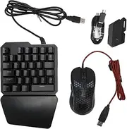 ONE-Handed Keyboard and Mouse Combo, Programmable Gaming Keyboard and Mouse Set for PS3, PS4, Series X S and