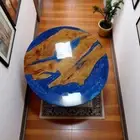 Blue Custom Round Epoxy Resin Table,Round Epoxy Coffee Table ,Epoxy Resin table