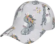 [YANYU] Adorable Horses Print Adjustable Snapback Hat Baseball Cap Comfortable and Stylish for Men and Women Black, Black, One Size