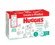 Huggies Unisex Ultimate Nappies Size 1 Newborn (Up to 5 kg) 224 Nappies