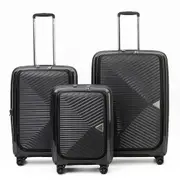 3pc Tosca Space X 20" Carry On 25/29" Case Set Travel Suitcase Luggage Black