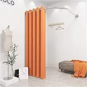 Clothing Store Fitting Room, Corner Wall Mounted Changing Room, Include Curtain, Bracket and Hook Up, Temporary Detachable Shading Curtain(Orange,80x80x200cm)