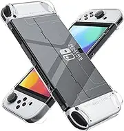 FANPL [Improved Version] Dockable Clear Case for Nintendo Switch OLED 2021, Protective Case Cover for Switch OLED and Joy Con Controller - Strong and Durable, Not Easy to Fall Off