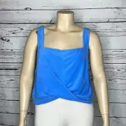 Cotton On Curve NWT Size 20 Blue Twist Front Terry Cloth Crop Tank Top Vestlette