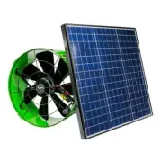 40-Watt Hybrid Solar/Electric Powered Gable Mount Attic Fan Included Inverter