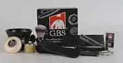 GBS 8 Piece Deluxe Wood shaving Straight Razor Set Shave Ready