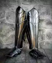 Medieval Leg Greaves LARP Steel Dwarven Leg Knight Greaves Armor Cosplay Costume