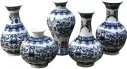 Vases Vase Curly Vine Bud Colors May Vary Blue White Variable Set 5 Polished