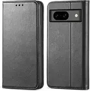 FORZAMOR for Google Pixel 8 5G (6.2 Inch) Case Wallet Cover PU Leather Pockets Shockproof Magnetic Flip Card Holder(Pixel 8, Black)