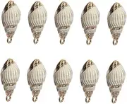 [Hohopeti] Shell Ornaments Jewelry Necklace Natural Conch Shells Pendants Gold-rim Conch Ornaments Necklaces Conch Jewelry Sea Style Decor Accessories Charm Necklace White