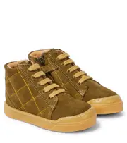 [Petit Nord] Petit Nord Quilted suede sneakers UK 5 green