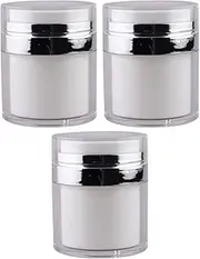 3 Pack Empty Airless Cosmetic Container Refillable Container for Creams, Gels& Lotions eak Proof Portable Travel Size Container Cream Jar