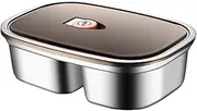 Portable Lunch Box with Compartments Stainless Steel Sealed Heatable Divided Portable Lunch Box 1200ml/42.2oz