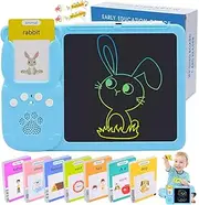 LCD Writing Tablet for Kids, 510 Sight Words Talking Flash Cards, Montessori Toys, Sensory Toy for Autistic Children, Preschool Kids Toys Age 3 4 5 Years Old Boys & Girls Xmars Birthday Gift Blue