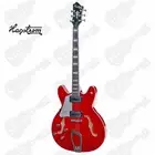 HAGSTROM SUVIKLWCT HOLLOW BODY SUPER VIKING L/H GUITAR IN WILD CHERRY w/ CASE