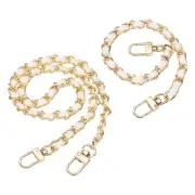 2Pcs 12" & 24" Purse Chain Strap with Buckle for Bags(White, Gold)