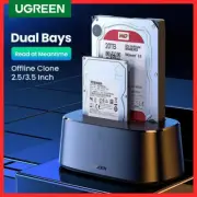 UGREEN HDD Docking Station SATA to USB 3.0 For 2.5 3.5 Dual-Bay SSD Hard Drive