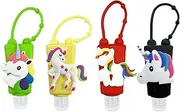 [Color Land] Unicorn Silicone Travel Bottles for Toiletries Travel Essentials - Leak-Proof, Reusable, and Eco-Friendly Refillable Container - Perfect for Hand Sanitizer, Shampoo, and Lotion - Attachable to Backpacks and Pockets , 4 COLOR