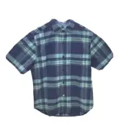 Tommy Bahama ST324766 Yarn Dyed Plaid Shirt Dockside, Blue, M
