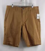 NEW NWT Men's Volcom Skater Beige Khaki Bermuda Shorts Size 34