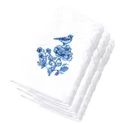 3x Pilbeam Living Cotton 32cm Chinoiserie Face Washer Bath Cloth Hand Towel WHT