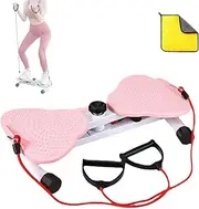 Twisting Waist Machine, Sport Exercise Twist Board, Waist Twisting Fitness Tool, with Loop Resistance Bands, Home Gym Exercise Equipment for Women Men(Pink)