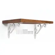 2 Pcs Decorative Shelf Brackets, 250mm/10 Inch Floating Shelf Brackets, White