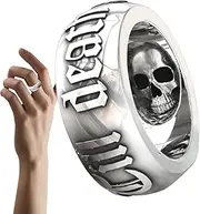 Mens Skull Rings - Gothic Skull Rings - Silver Alphabet Wedding Eternity Ring Women Men Gothic Pure Tin Jewelry Helves