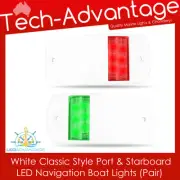 12v Boat Marine Surface Mount WHITE Port & Starboard LED NAVIGATION Lights