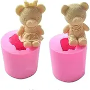 Teddy Bear Mould,3D Teddy Bear Shape Silicone Candle Soap Making Mold Cake Decorating Fondant Chocolate Candy Baking Mould for Wedding Baby Shower Birthday Gift Party Decoration.