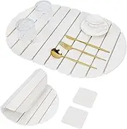 Stone Drying Mat for Kitchen Counter: 24"x16" Large Foldable Diatomaceous Earth Dish Drying Mat, Super Absorbent &, Heat-Resistant, Quick Dry for Dishes Bottles Cups with 2 Stone Coasters