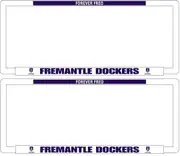 AFL Car Number Plate Frame Set Of Two - Fremantle Dockers - Front/Back