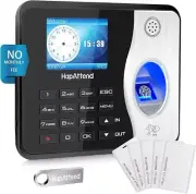 Biometric Time Clock Attendance Punch Machine w/ 5 RFID Cards for Small Business