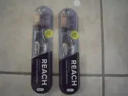 2 x 2 PK REACH Essentials Angled Neck & Bristles SOFT Toothbrush + Free Cap