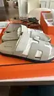 Women HERMES Chypre Sandals Slides Beige Esquisse size 41 Calfskin Brand New