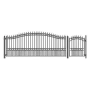 ALEKO London Style 16' Single Iron Wrought Driveway Gate With Pedestrian Gate