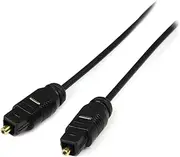 StarTech THINTOS10 10 ft Toslink Digital Optical SPDIF Audio Cable, Black