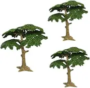 3pcs Ornaments Artificial Plant Shrubs Trees Slice Mini Model Tree Succulent Mini Pine Tree Models Cypress Tree Model Plants Simulation Tree Ornament Outdoor Greenery Plastic