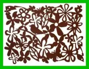 Set of 6 New Brown Flower Bird Rectangular Felt Placemats Tablemats Gift (FAST)