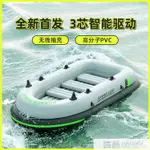 充氣皮劃艇加厚塑料船動力推進器雙人氣墊釣魚船漂流獨木舟橡皮艇