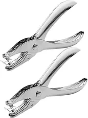 DIYEAH 2pcs Hole Puncher Office Paper Hole Puncher Metal Single Hole Punch Heavy Duty Handheld Puncher for DIY Craft Tags and Scrapbooking