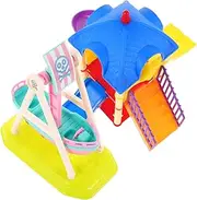 HEMOTON Pretend Play Slide Pirate Ship Toy for Children Miniature Playhouse Accessory Enhance Social Skills Imaginative Play