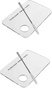 Healvian 2pcs Nail Art Palette Acrylic Spatula Professional Manicure Set Nail Polish Makeup Tool Easy to Clean Small Size