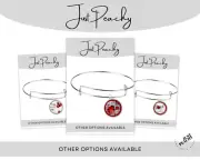 Love Hugs Ladybugs Art Silver Bangle Bracelet Charm Expandable Spring Gift Idea