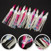 Luminous Octopus Squid Skirts Soft Lure 5/6/10cm Pink/White PVC Material