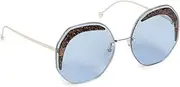 [FENDI] Glass Blue Geometric Ladies Sunglasses FF0358SMVUKU63